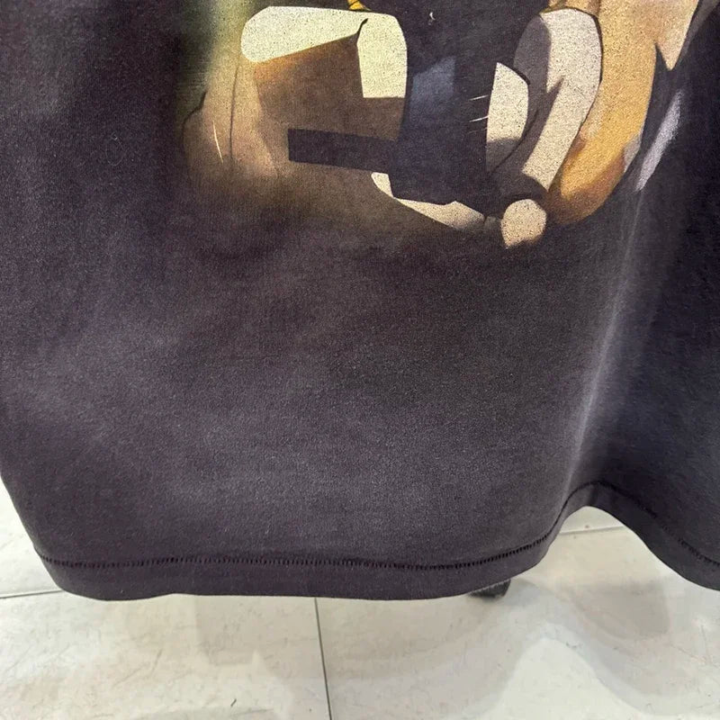 25SS Saint Cartoon Style Female Warrior Graphic T Shirts Street Fashion Men Short Sleeve