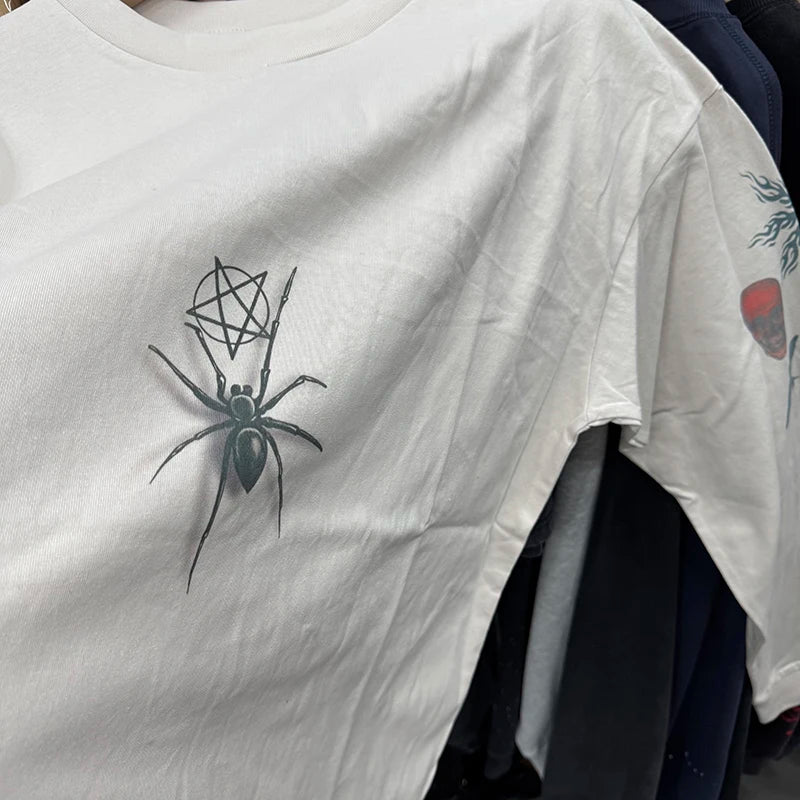 Street Fashion Saint Round Neck Japan Style Angel Print Vintage T Shirt High Quality Men Women Woo Long Sleeve Tees