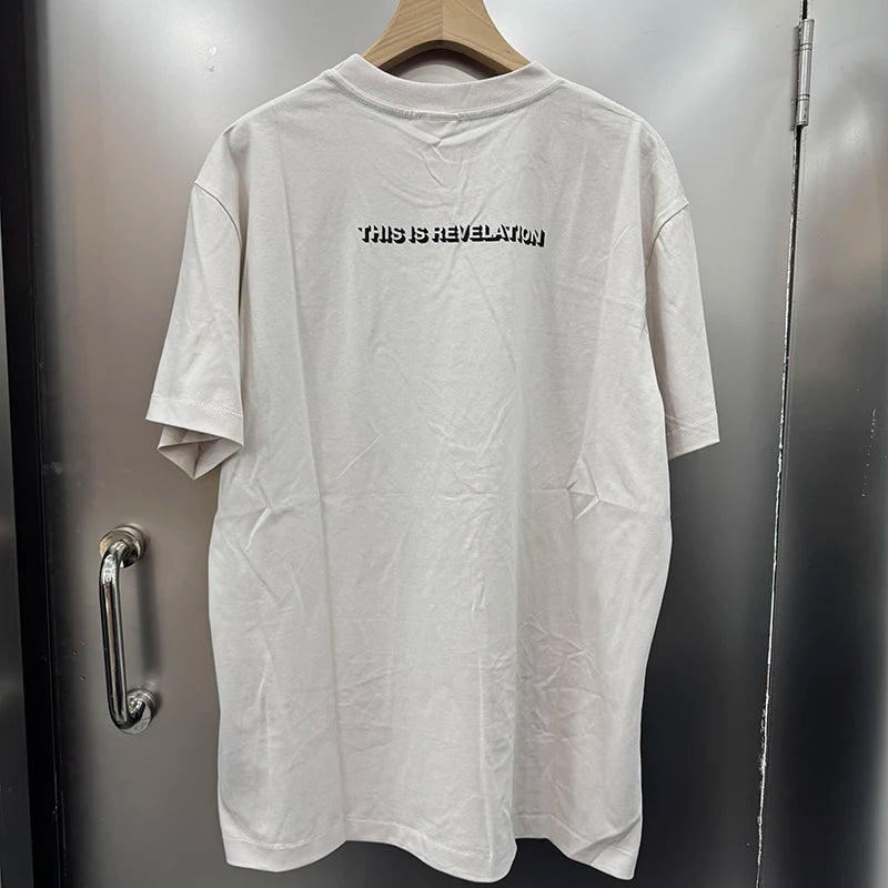 Simple Fashion Saint Letter Shadow Print Casual T Shirt Men Clothing