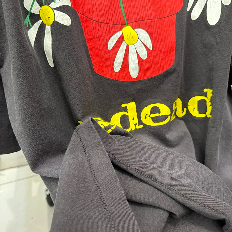 Preppy Style Saint Retro Floral Graphic T Shirts High Quality Cotton Summer Men Women Fashion Short Sleeve Harajuku