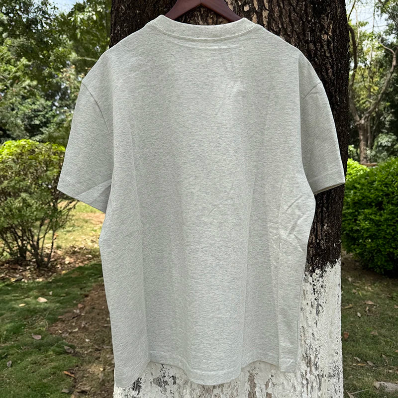 Summer Japan Style Originality Fun Angel Baby High Quality Saint Oversized T Shirt Washed Light Gray Men