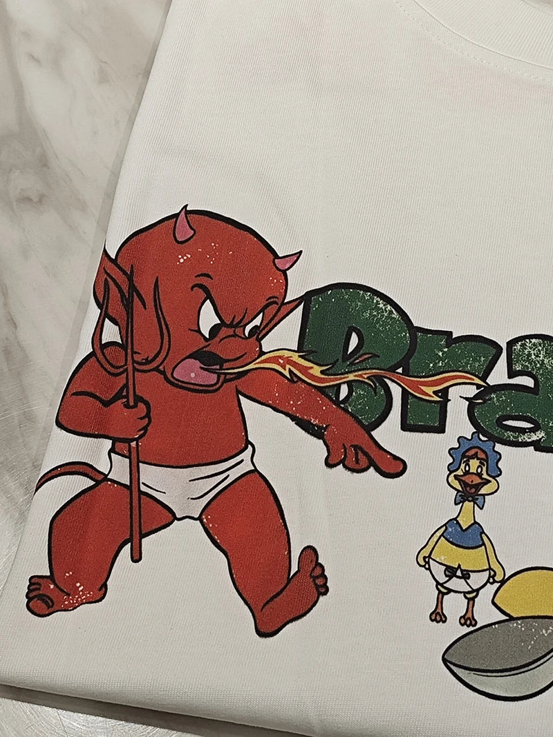 Fun Style Purey Summer Cotton Spitfire Elves Print Casual Men Women T Shirt Youth Fashion Short Sleeve