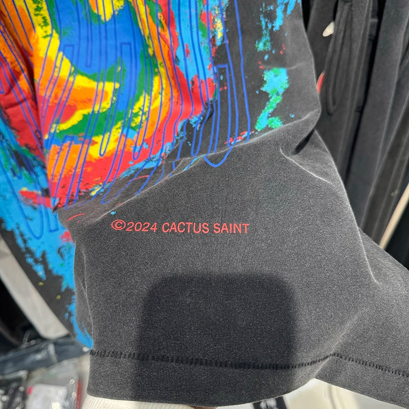 Saint Xxx Stb High Quality Cotton Abstract Storm Print Graphic T Shirts Fashion Popular Men Women Short Sleeve