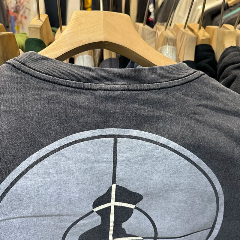 24fw Saint Retro Washed Public Enemy Graphic T Shirts High Street Casual Men Vintage Tees