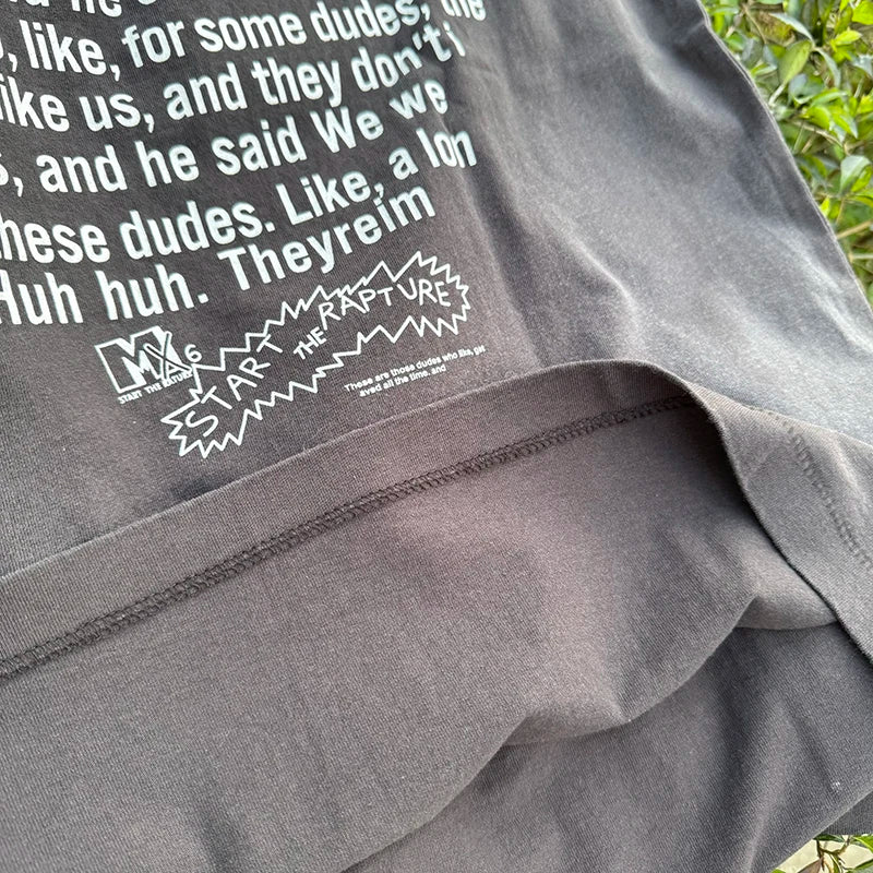 Fun Style Start The Paoture Vintage T Shirt High Quality Letter Print Casual Loose Saint Summer Tops