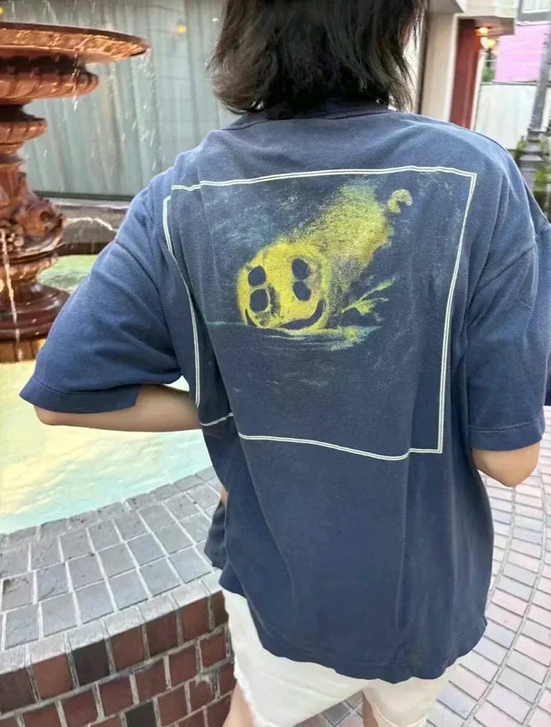 Washed Blue Saint X The Smashing Pumpkins Graphic T Shirts High Street Casual Men Women Fashion Summer Tees