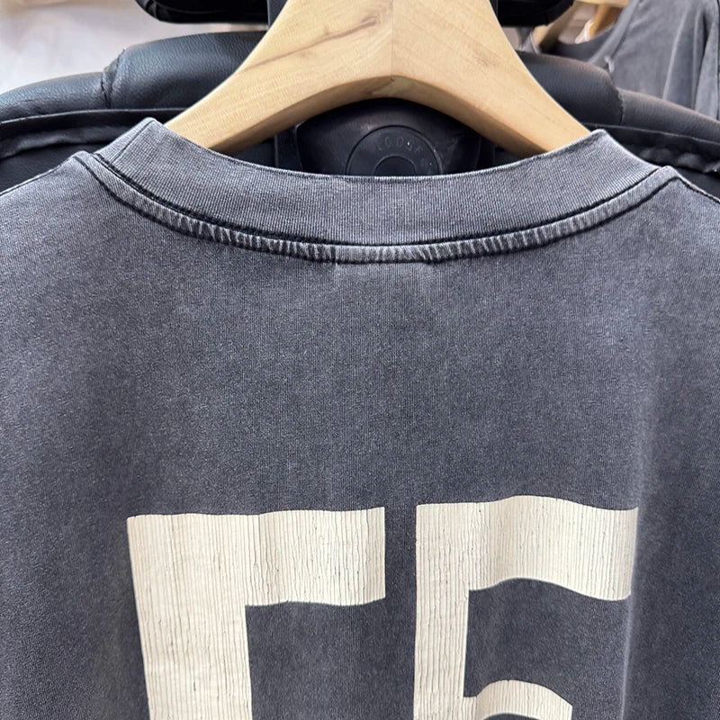 Vintage Saint Prayer Printed Graphic T Shirts High Street Casual Men Women Loose Fashion Long Sleeve