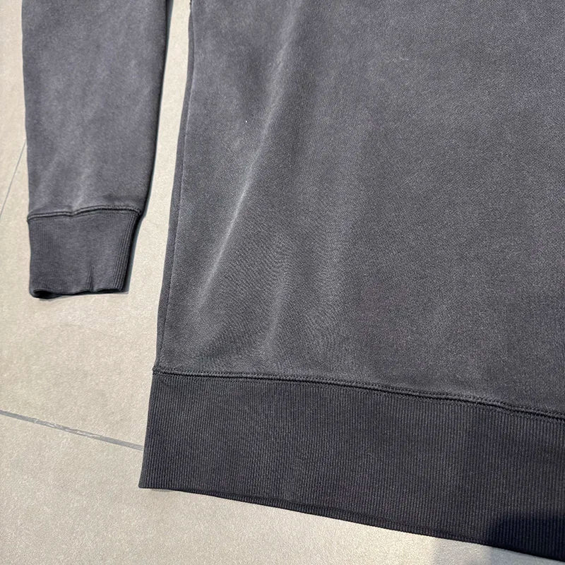 25FW Saint Casual Fashion Movie Slogan Black Sweatshirts Distressed Vintage Washed Pullover Men Harajuku