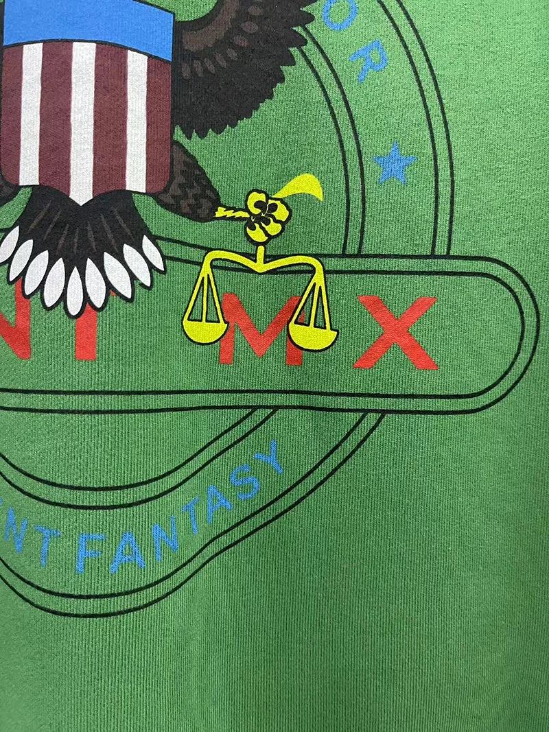 Green Saint Libra Goddess Print Oversized Round Neck Sweatshirts