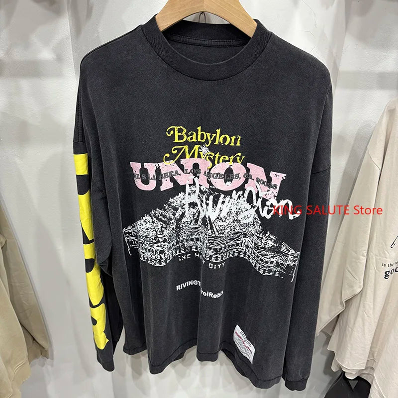 Autumn Trend RRR123 X SV77 Graphic T Shirts High Street Casual Pure Cotton Long Sleeves Tees