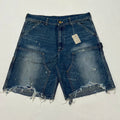 25ss Summer New Saint Washed Splash-ink Shorts for Men High Street Fashion Tassel Style Jeans Best Quality