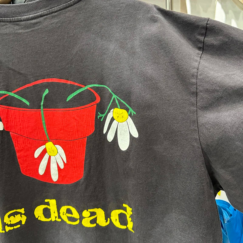 Preppy Style Saint Retro Floral Graphic T Shirts High Quality Cotton Summer Men Women Fashion Short Sleeve Harajuku