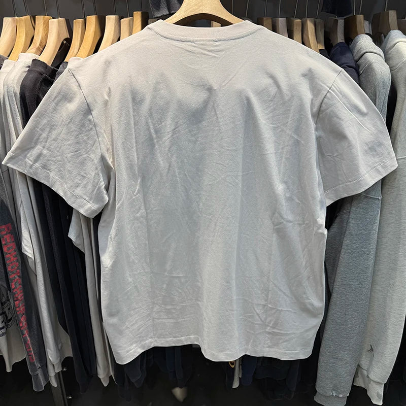 Vintage Cartoon Read Baby Graphic T Shirts High Street Casual Cotton Summer Men Saint Fashion Short Sleeve