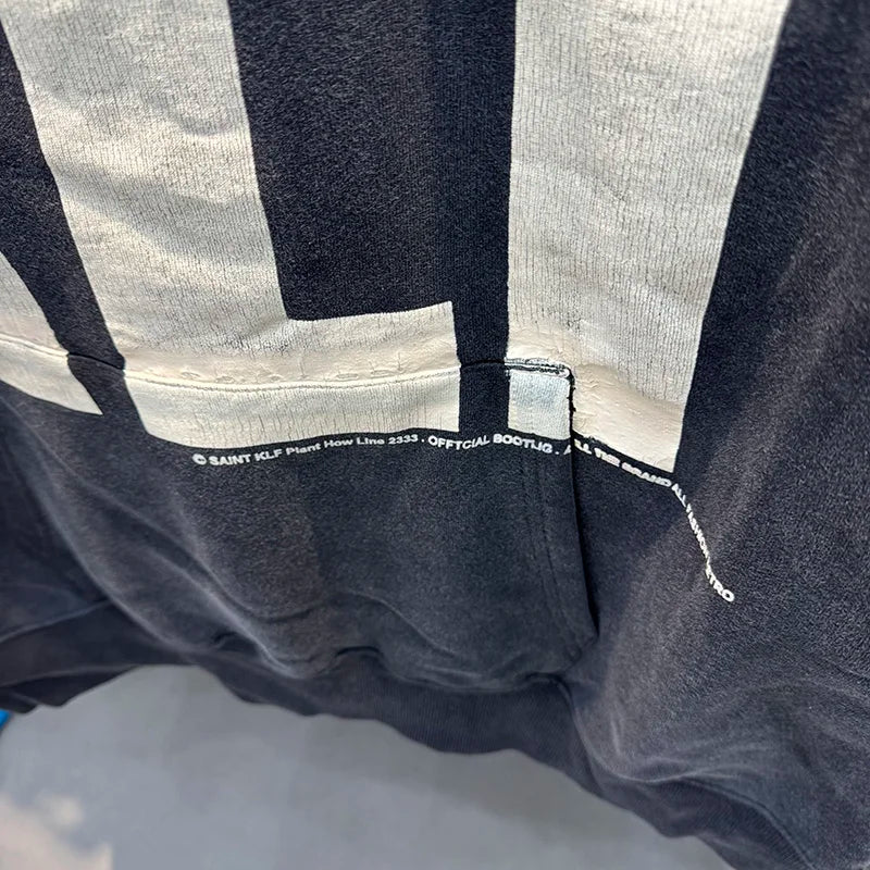 Winter Trend Saint Retro Washed High Quality Mens Clothing Hoodies High Street Casual Oversized Thicken Pullover