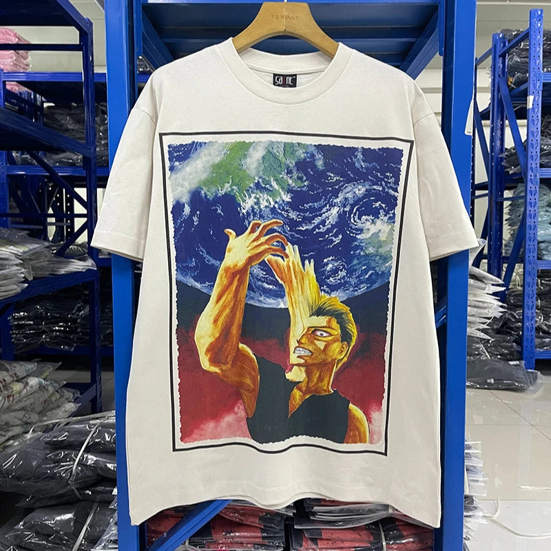 Cartoon Saint High Quality Cotton Japan Style Parasyte Graphic T Shirts Streetwear