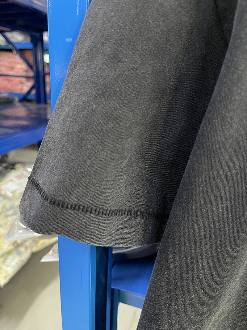 Washed Saint Crack Stereoscopic American Style Vintage T Shirt Street Fashion