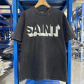 Washed Saint Crack Stereoscopic American Style Vintage T Shirt Street Fashion