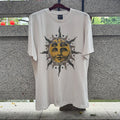 FLEA Letter Print Solar Disk Graphic T Shirts Summer Cotton Loose High Street Men Saint Popular Short Sleeve Tees