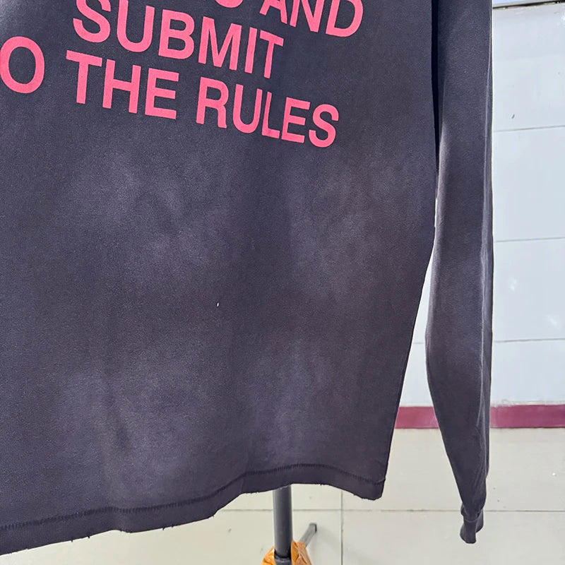 Long Sleeve Saint X Kosuke Kawamura Red Letter Print High Street T Shirt for Men