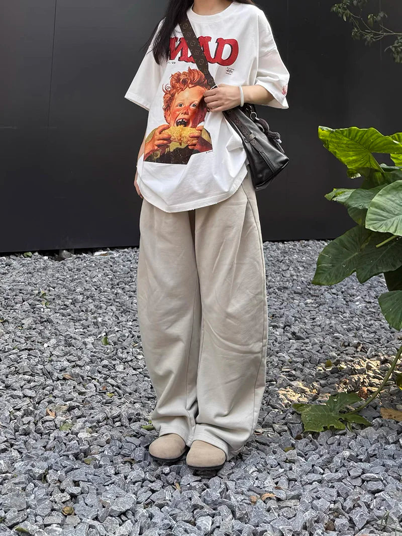 25SS Purey WR MAD Newman Boy Pattern Print Oversized T Shirt High Quality Pure Cotton Youth Fashion Popular Tees