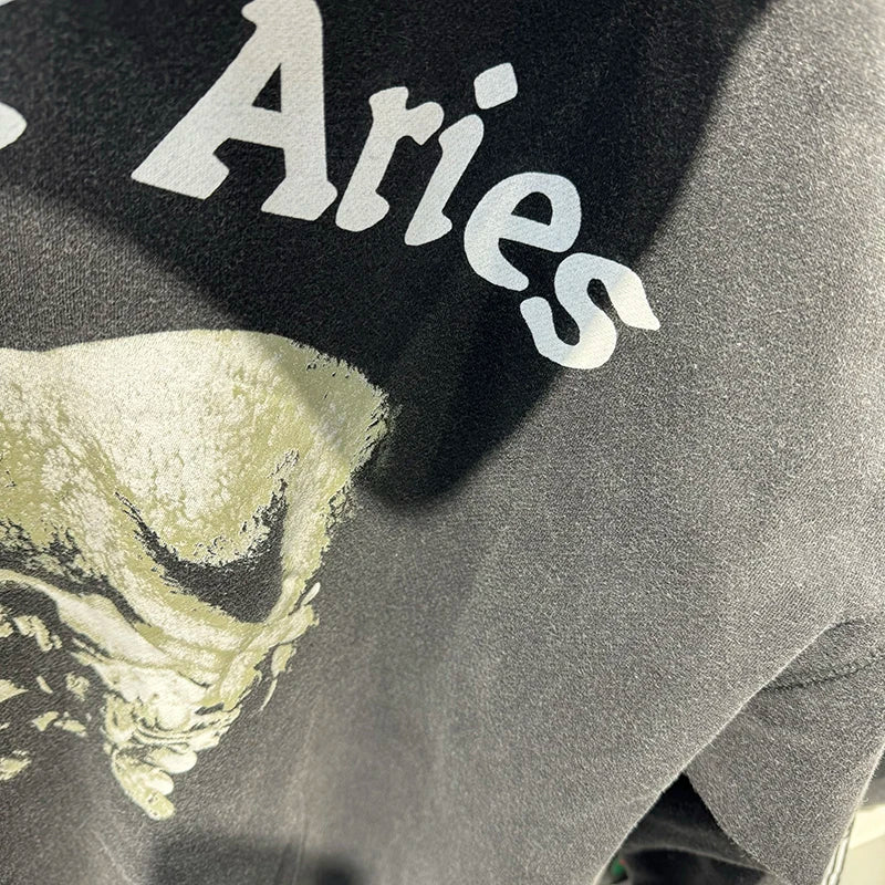 Saint Aries Retro Washed Hoodies High Street Casual Loose Men Sweatshirt Harajuku