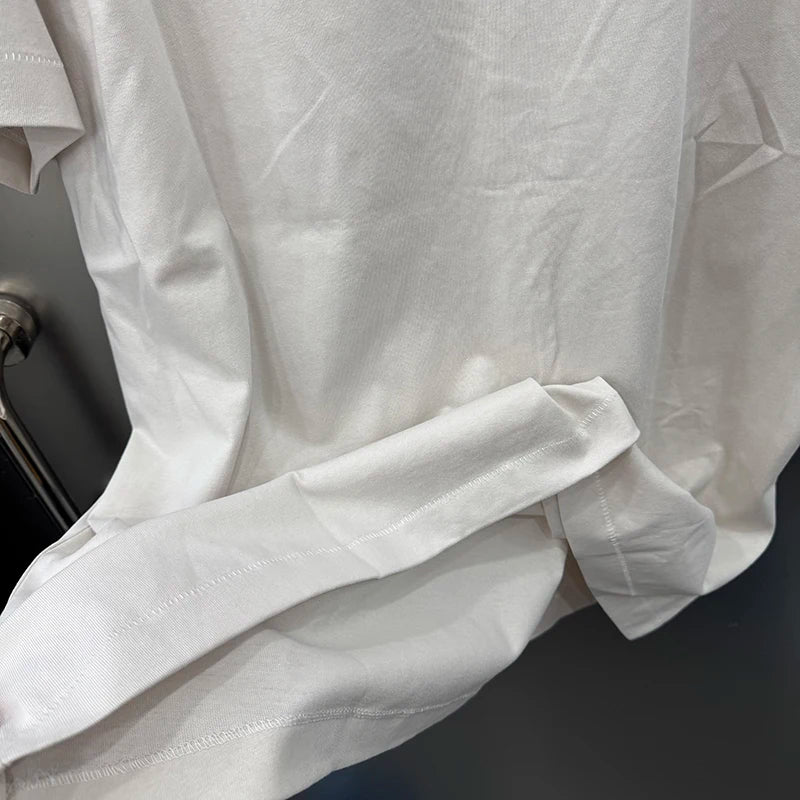 Simple Fashion Saint Letter Shadow Print Casual T Shirt Men Clothing