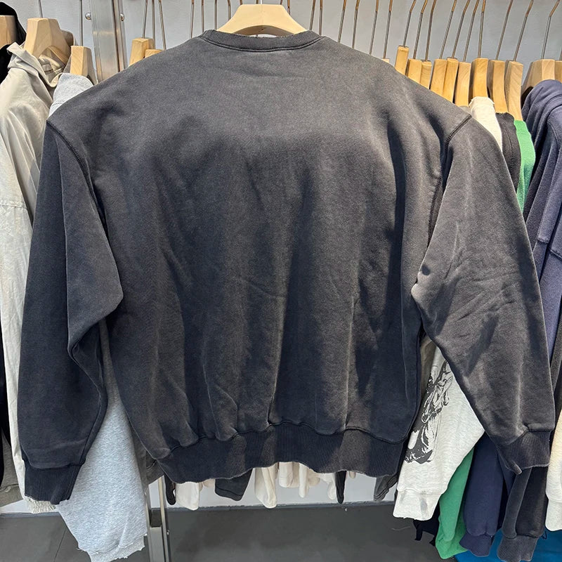 Harajuku Saint Round Neck Loose Portrait Print Graphic Sweatshirt Streetwear Men