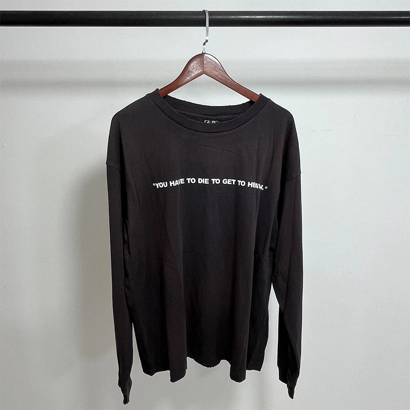 Street Fashion SAINT XXX STB Round Neck Oversized Men T Shirt Vintage Casual Cotton Autumn Long Sleeve Series