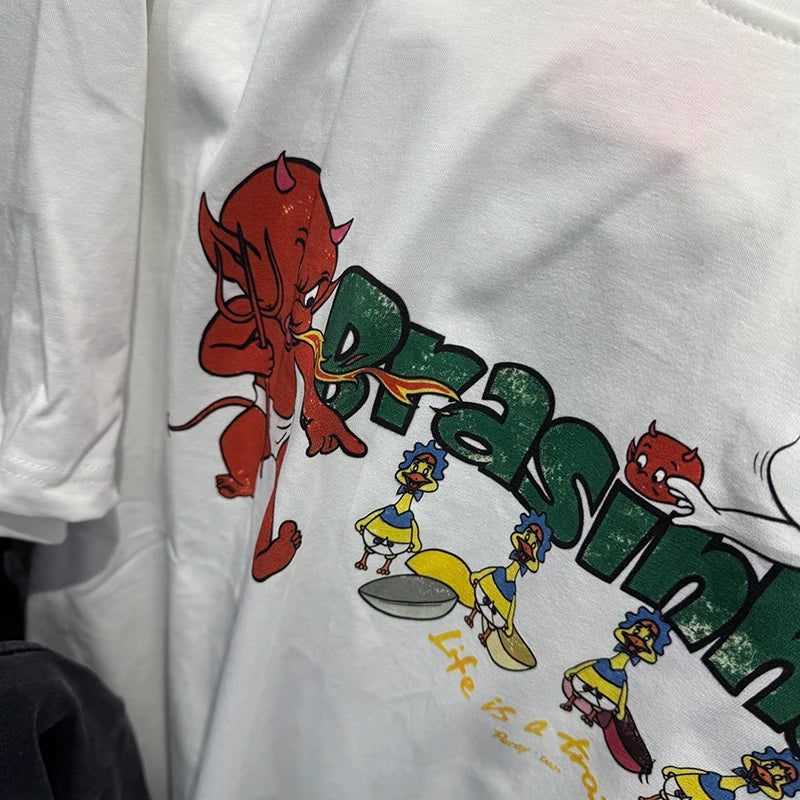 Fun Style Purey Summer Cotton Spitfire Elves Print Casual Men Women T Shirt Youth Fashion Short Sleeve