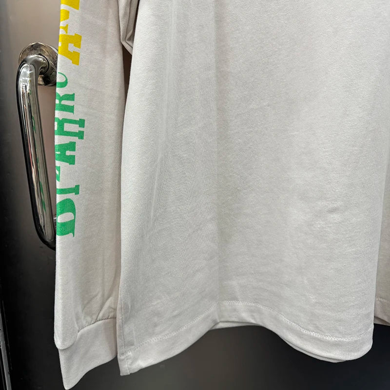 High Street Trend Saint O-Neck Lips Print Portrait Series Graphic T Shirts Autumn Winter Men Women Pure Cotton Long Sleeve