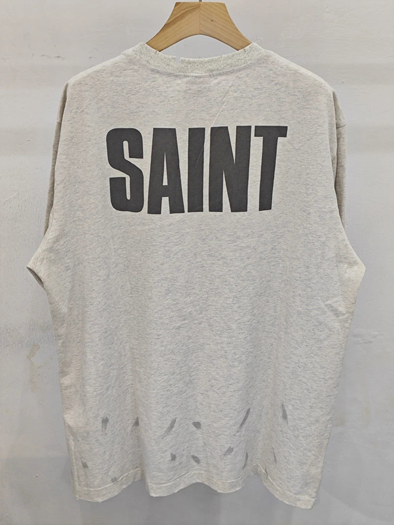 Casual Summer Saint Washed FRIENDS Graphic T Shirts Pure Cotton Loose Short Sleeve