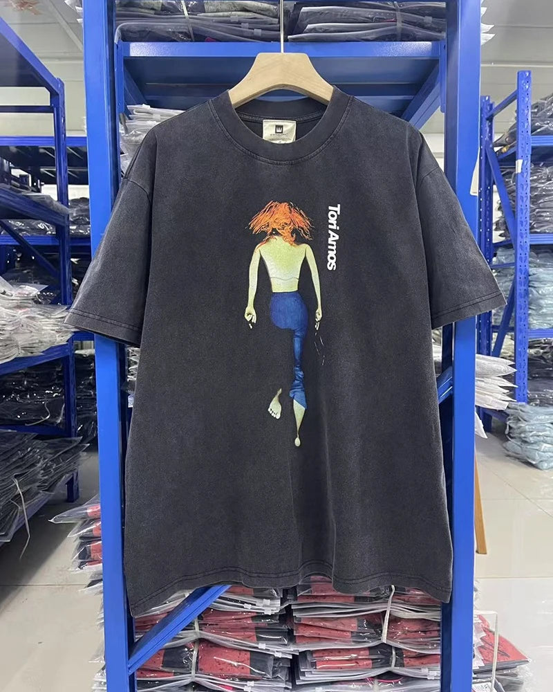 Vintage Casual Tori Amos Letter Print Men Women Summer Cotton Loose Graphic T Shirts