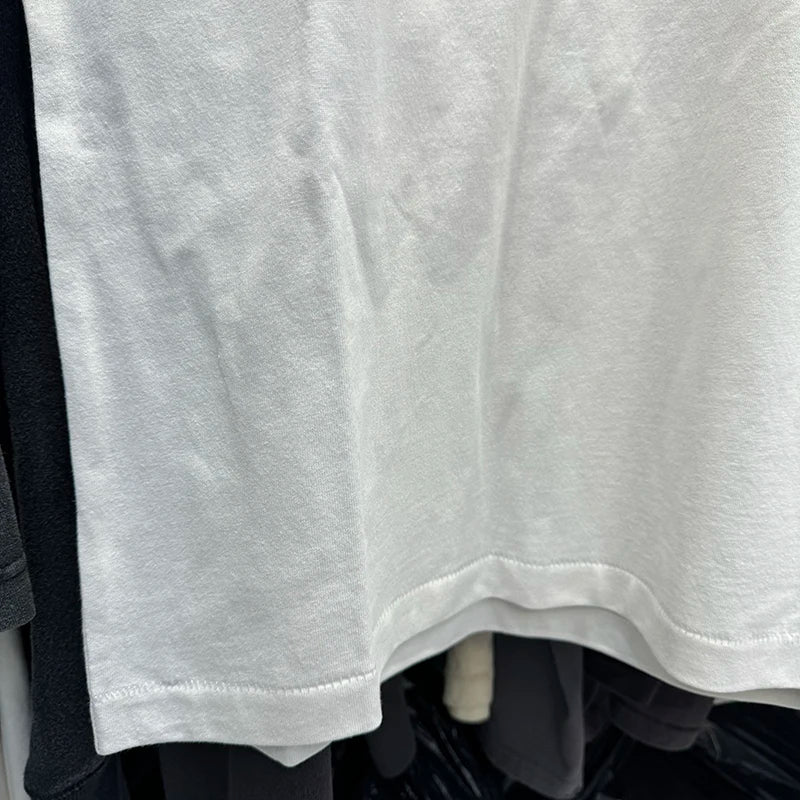 Rainbow Saint Letter Print Casual Men White T Shirt Pure Cotton Summer Tops