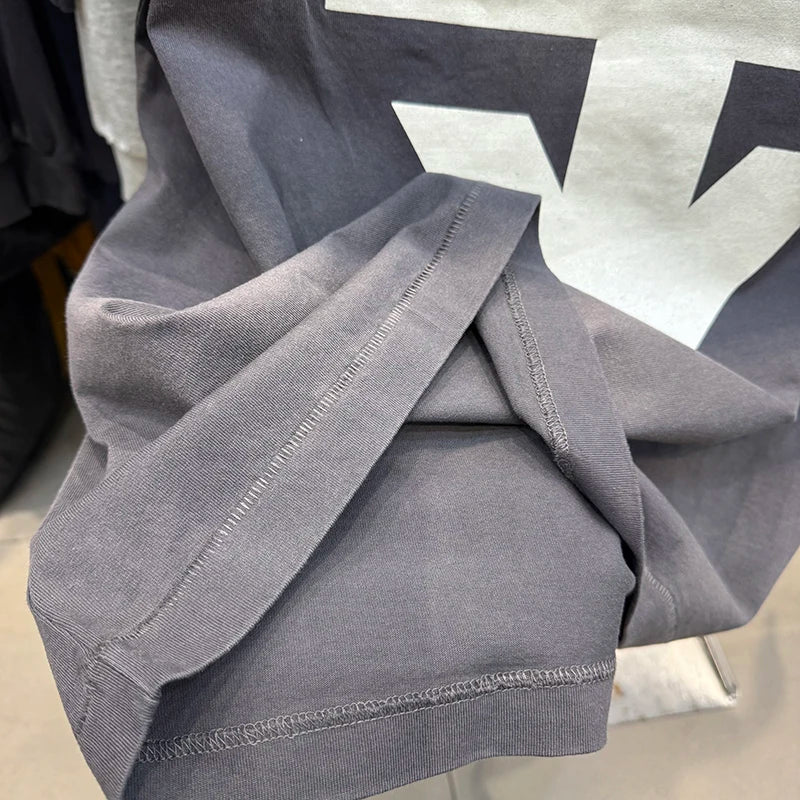 Good Quality Washed Liberty Skulls Print Saint Men T Shirt American Retro High Street Casual Fashion Short Sleeve