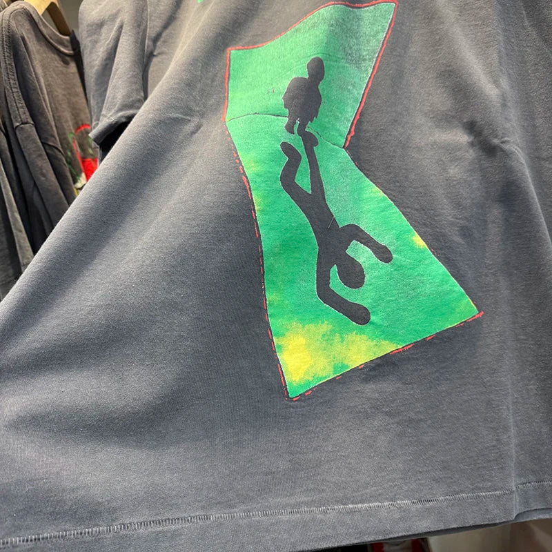 26ss Saint Retro Slogan Inteno To Liveforever on Die Trying Graphic T Shirts High Quality Men Women Street Fashion Tees