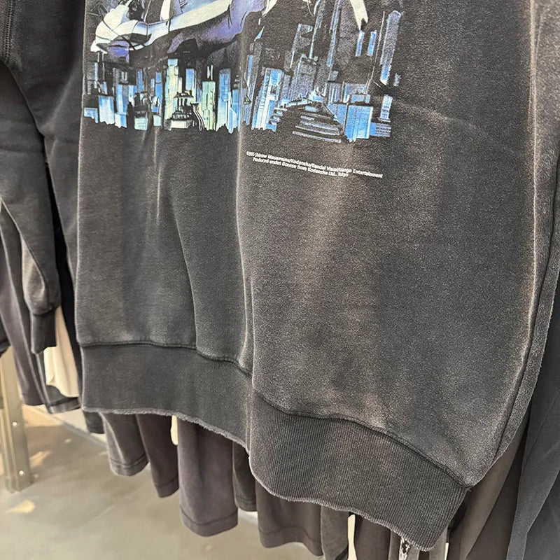 Harajuku Saint Shell Attack Team Vintage Cartoon Print Fashion Men Women Sweatshirts