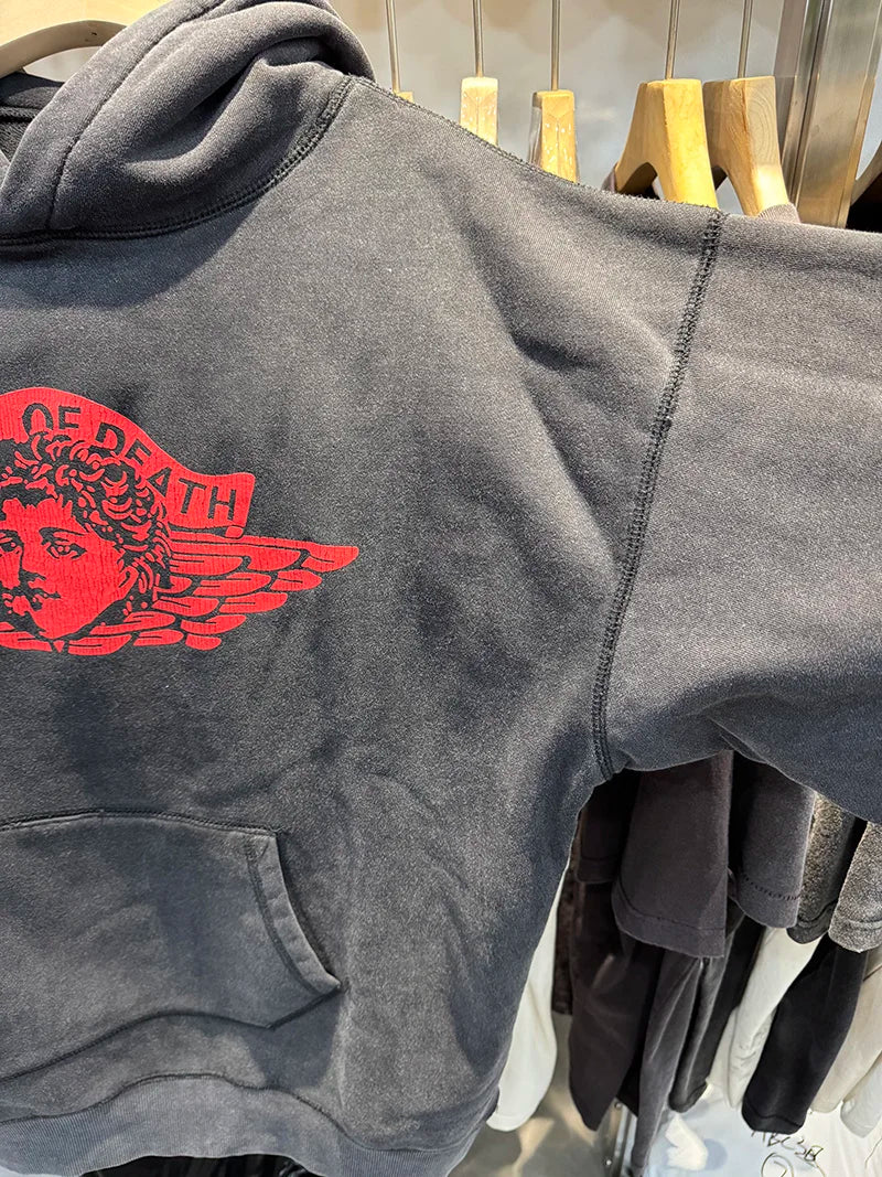 Vintage Saint High Quality Angel Graphic Print Hoodie Men Harajuku Streetwear