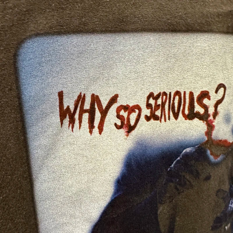 Vintage SAINT Washed American Style WHY SO SERIOUS Letter Print High Street Casual Men Women Cotton T-shirt