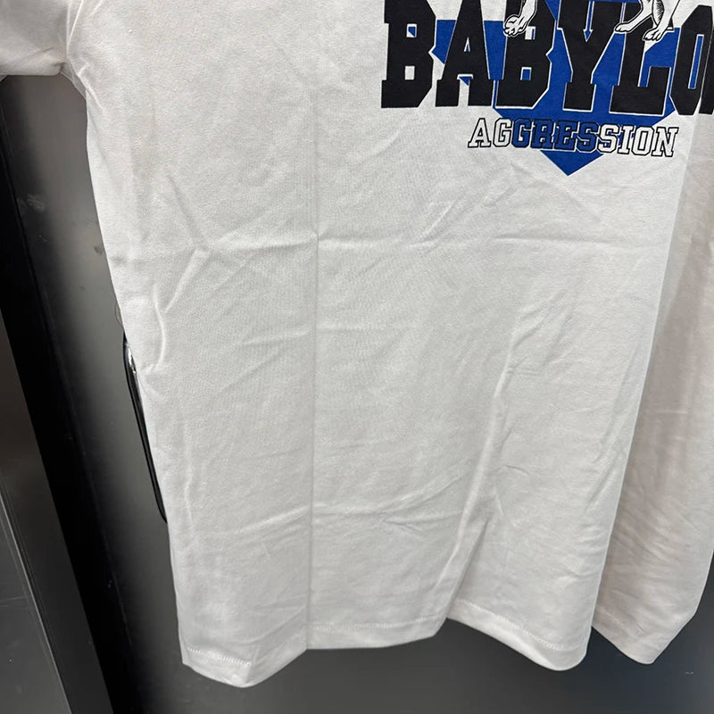 Best Quality American Retro Blue Dog Print Saint Men T Shirt Hip Hop Street Fashion Summer Tops