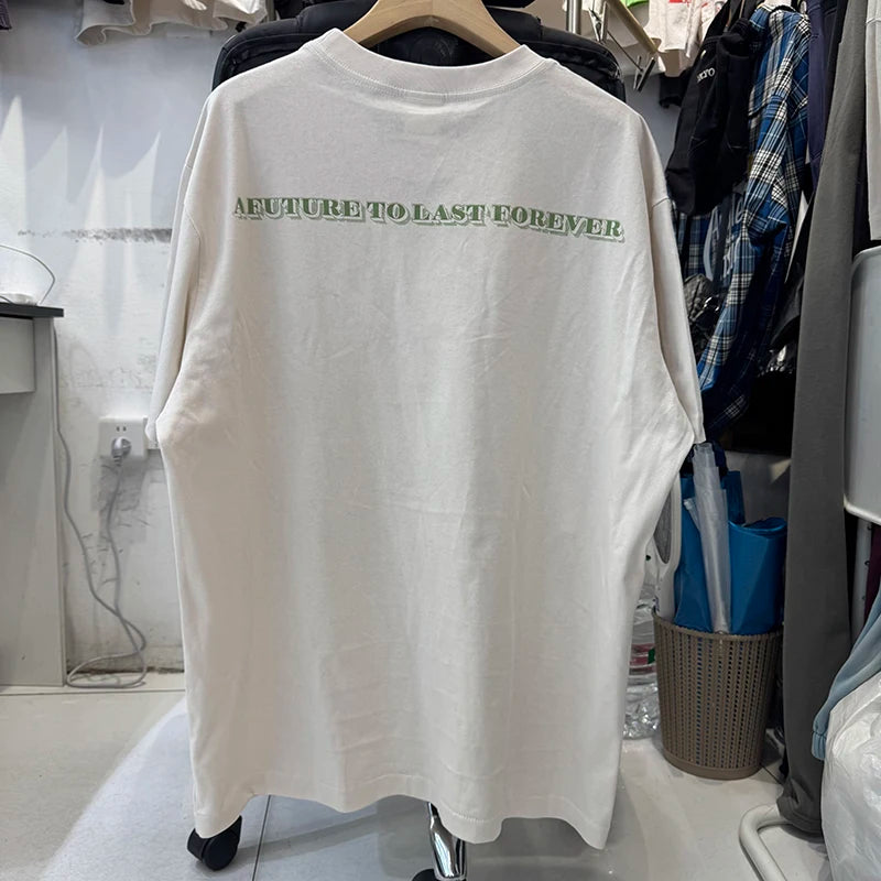 Loose Short Sleeve Saint Round Neck Money Printed T-shirt Men Streetwear