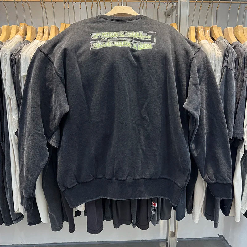 Harajuku Saint Shell Attack Team Vintage Cartoon Print Fashion Men Women Sweatshirts