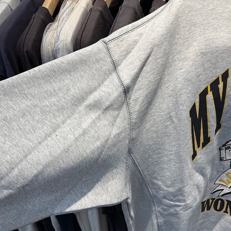 VTG SAINT Cartoon Angel Baby Retro Distressed Round Neck Loose Sweater Men Street Fashion Couple Pullover