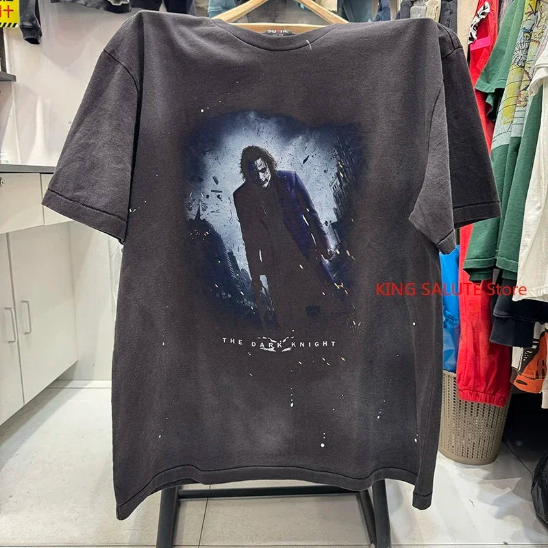 25SS Saint Xxx Stb Round Neck Clown Avatar Washed Print Vintage T Shirt