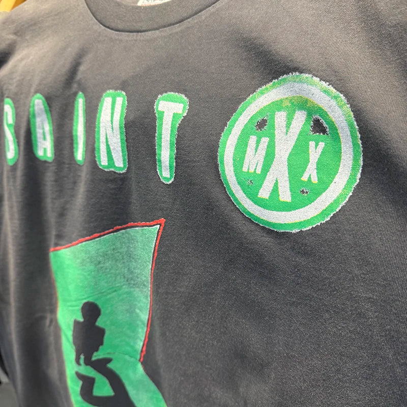 26ss Saint Retro Slogan Inteno To Liveforever on Die Trying Graphic T Shirts High Quality Men Women Street Fashion Tees