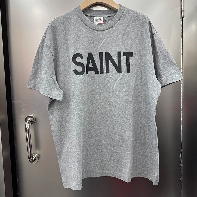 Simple Fashion Saint Letter Print Sporty Casual Style T Shirt Men