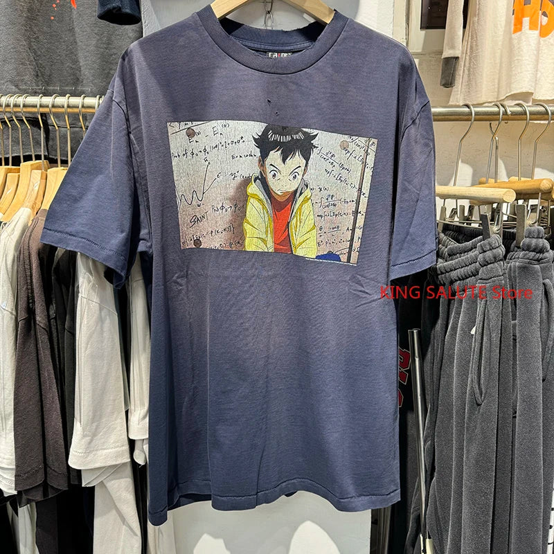 Saint Xxx Stb High Quality Cotton Abstract Storm Print Graphic T Shirts Fashion Popular Men Women Short Sleeve