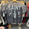 Washed Saint Sexy Pattern Print American Style Oversized T Shirt Retro Cotton Trend Summer Tops