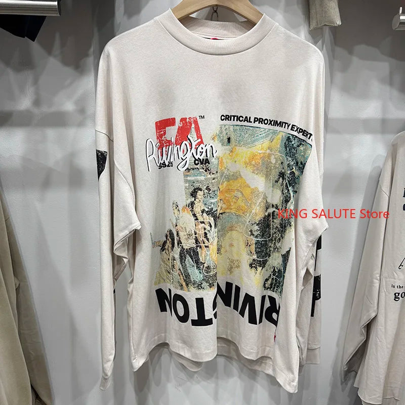 Autumn Trend RRR123 X SV77 Graphic T Shirts High Street Casual Pure Cotton Long Sleeves Tees