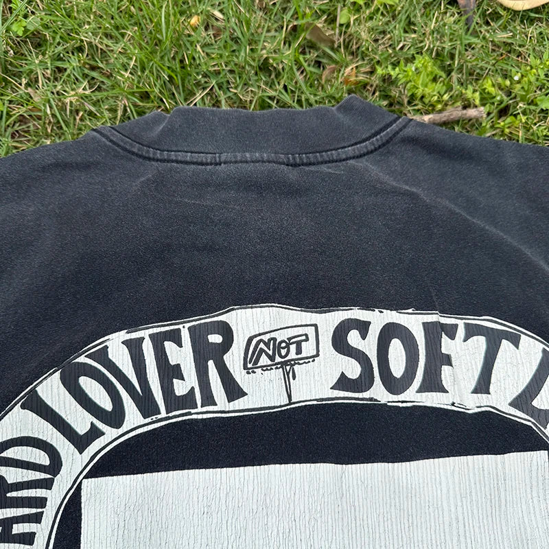 Street Fashion The Eternal Saint Letter Cartoon Skulls Print T Shirt for Men Summer Hip Hop Rap Loose Short Sleeve