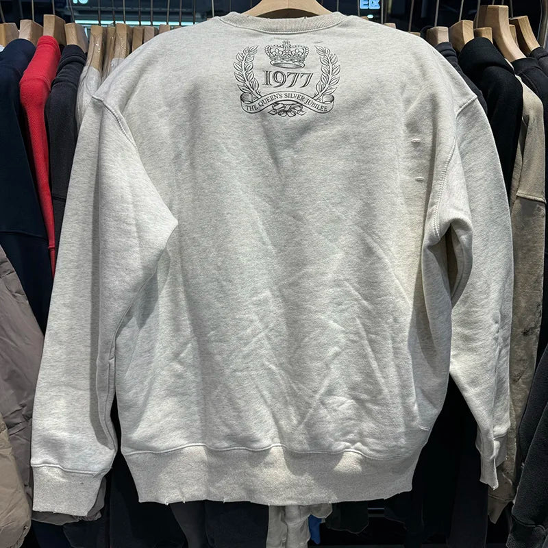 New Saint O-Neck Punk Style Crown Graphic Printing Men Women Sweatshirt Street Fashion